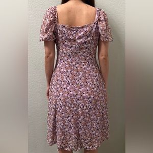 Petite large purple dress with flowers